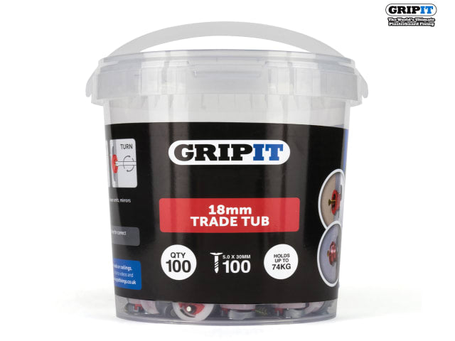 Gripit Red Plasterboard Fixings 18mm (Pack 100)