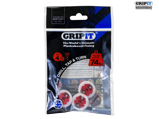 Gripit Red Plasterboard Fixings 18mm (Pack 4)