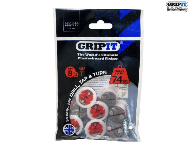 Gripit Red Plasterboard Fixings 18mm (Pack 8)