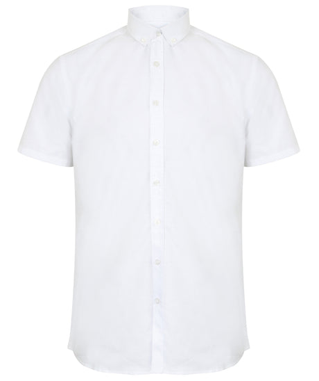 Henbury Modern Short Sleeve Oxford Shirt