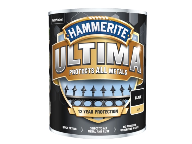 Hammerite Ultima Metal Paint Matt Black 750ml