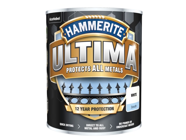 Hammerite Ultima Metal Paint Smooth White 750ml