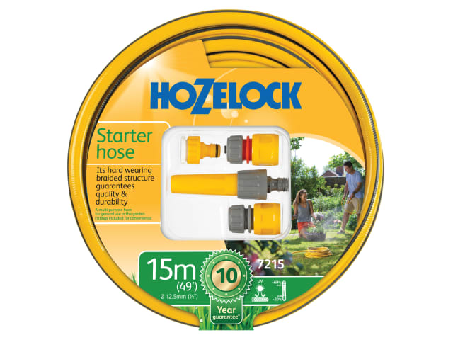 Hozelock 7215P Starter Hose Starter Set 15m 12.5mm (1/2in) Diameter