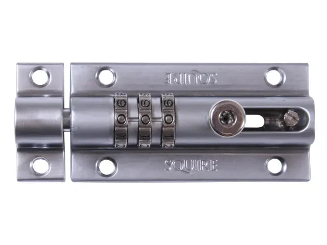 Squire CombiBolt 3 Re-Codable Locking Bolt Chrome 92mm