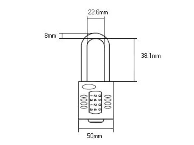 Squire CP50/1.5 Combination Padlock 4-Wheel 50mm Long Shackle 38mm