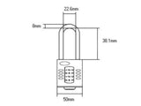 Squire CP50/1.5 Combination Padlock 4-Wheel 50mm Long Shackle 38mm