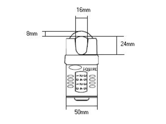 Squire CP50CS Combination Padlock 4-Wheel Closed Shackle 50mm