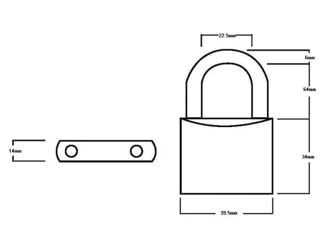 Squire LN4LS Lion Brass Padlock 5-Pin 40mm - 65mm Long Shackle