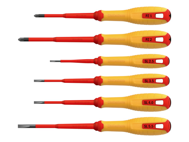 Hultafors VDE Pozidriv & Slotted Screwdriver Set, 6 Piece