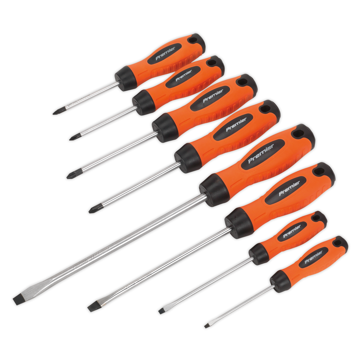 Sealey Screwdriver Set 8pc Hi-Vis Orange