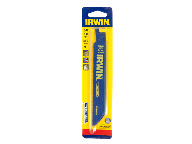 IRWIN® 618R Sabre Saw Blade Metal Cutting 150mm 18 TPI Pack of 5