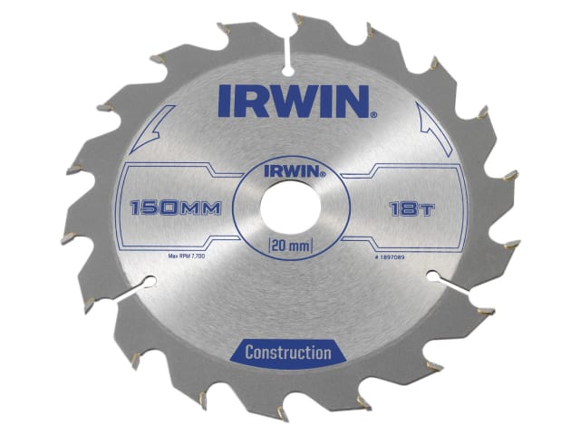 IRWIN® Construction Circular Saw Blade 150 x 20mm x 18T ATB