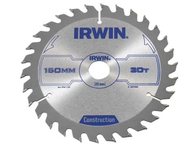 IRWIN® Construction Circular Saw Blade 150 x 20mm x 30T ATB