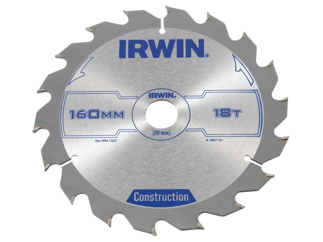 IRWIN® Construction Circular Saw Blade 160 x 20mm x 18T ATB