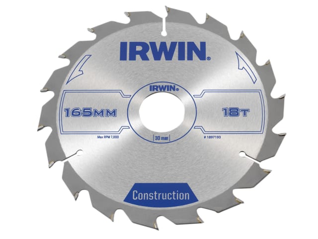 IRWIN® Construction Circular Saw Blade 165 x 30mm x 18T ATB