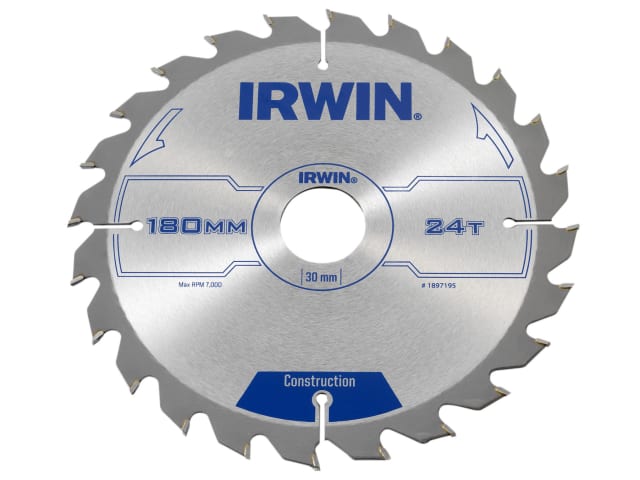 IRWIN® Construction Circular Saw Blade 180 x 30mm x 24T ATB