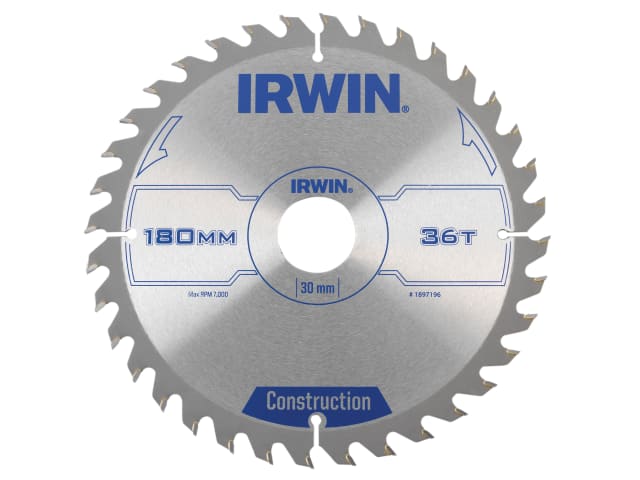 IRWIN® Construction Circular Saw Blade 180 x 30mm x 36T ATB