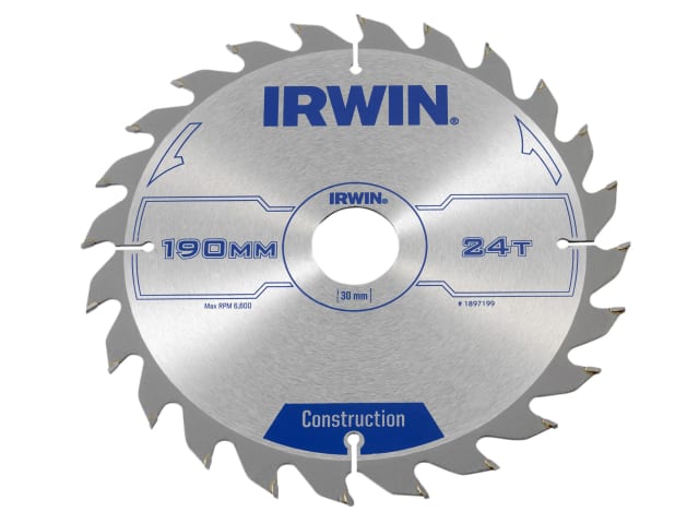 IRWIN® Construction Circular Saw Blade 190 x 30mm x 24T ATB