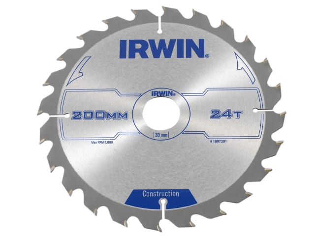 IRWIN® Construction Circular Saw Blade 200 x 30mm x 24T ATB