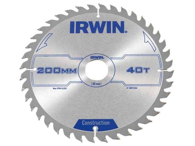 IRWIN® Construction Circular Saw Blade 200 x 30mm x 40T ATB