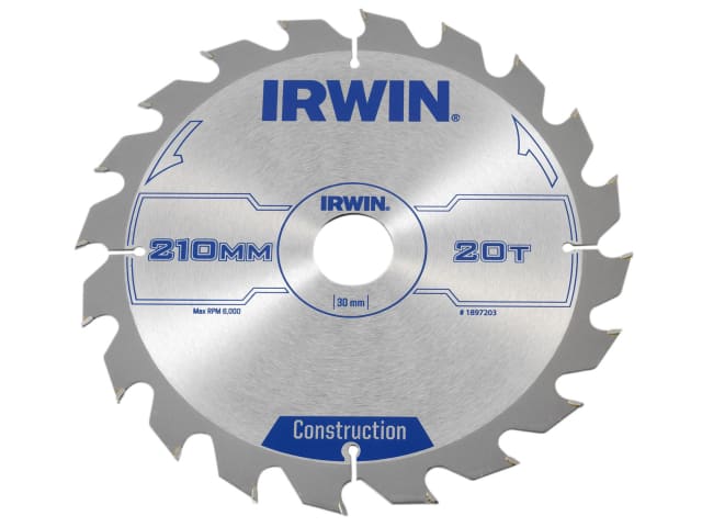 IRWIN® Construction Circular Saw Blade 210 x 30mm x 20T ATB