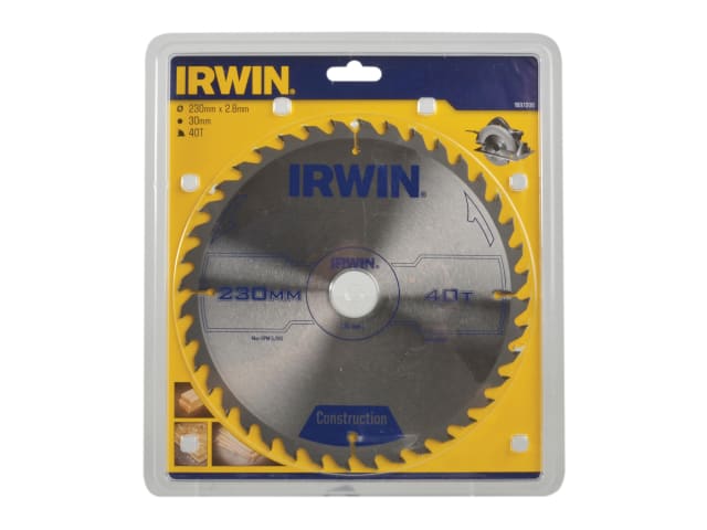 IRWIN® Construction Circular Saw Blade 230 x 30mm x 40T ATB