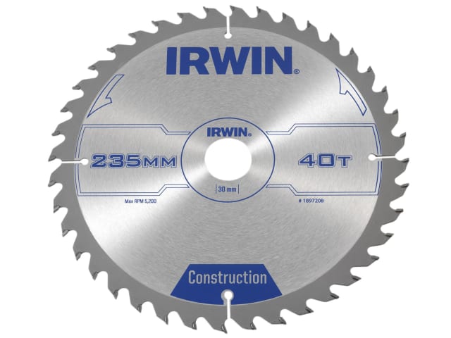 IRWIN® Construction Circular Saw Blade 235 x 30mm x 40T ATB