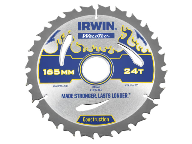 IRWIN® Weldtec Circular Saw Blade 165 x 30mm x 24T ATB