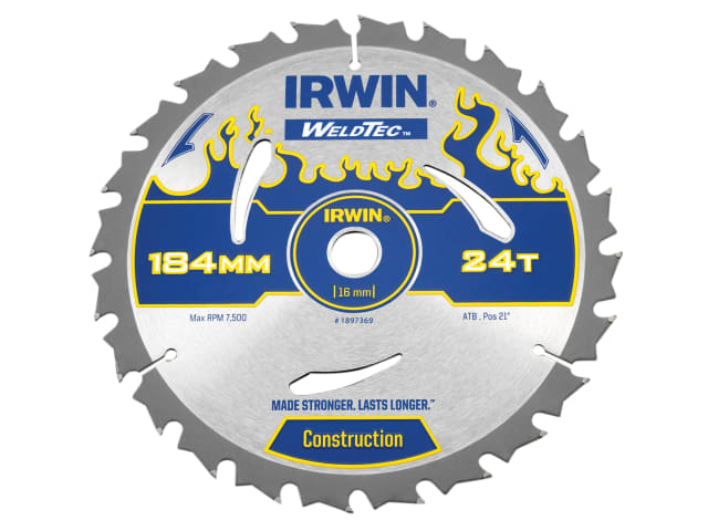 IRWIN® Weldtec Circular Saw Blade 184 x 16mm x 24T ATB