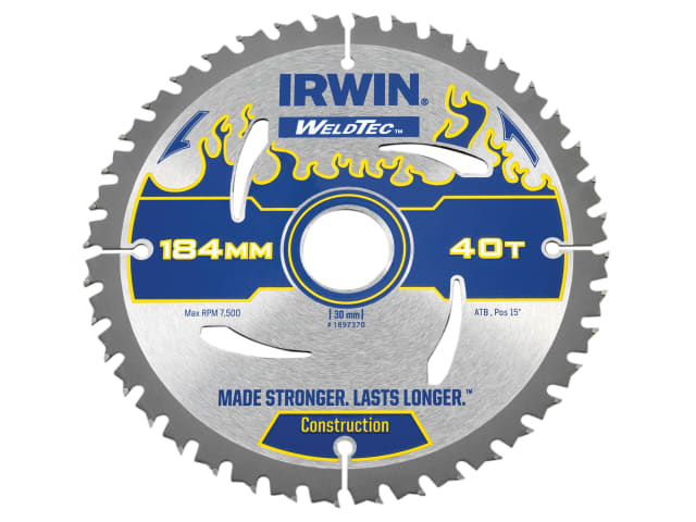 IRWIN® Weldtec Circular Saw Blade 184 x 30mm x 40T ATB