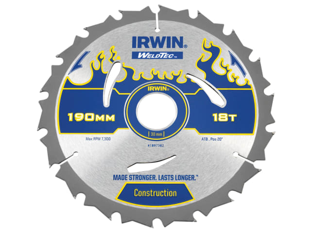 IRWIN® Weldtec Circular Saw Blade 190 x 30mm x 18T ATB