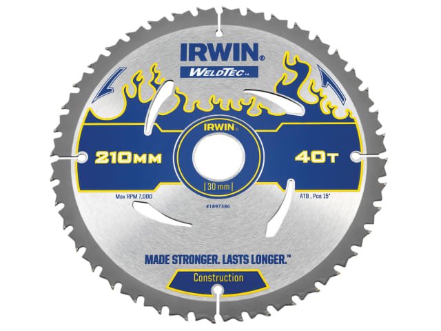 IRWIN® Weldtec Circular Saw Blade 210 x 30mm x 40T ATB