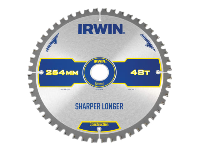 IRWIN® Construction Mitre Circular Saw Blade 254 x 30mm x 48T ATB/Neg