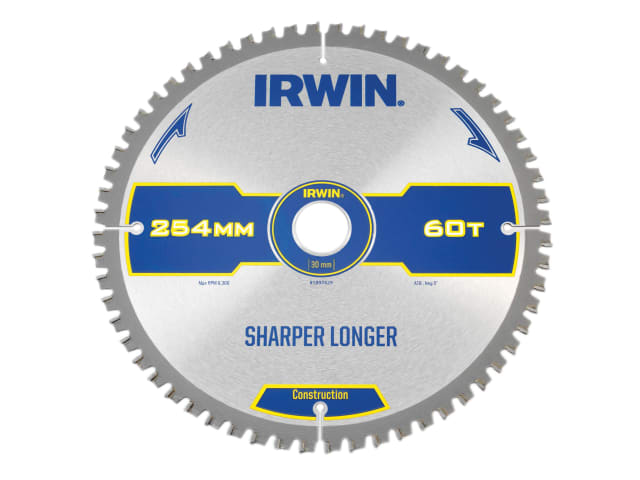 IRWIN® Construction Mitre Circular Saw Blade 254 x 30mm x 60T ATB/Neg