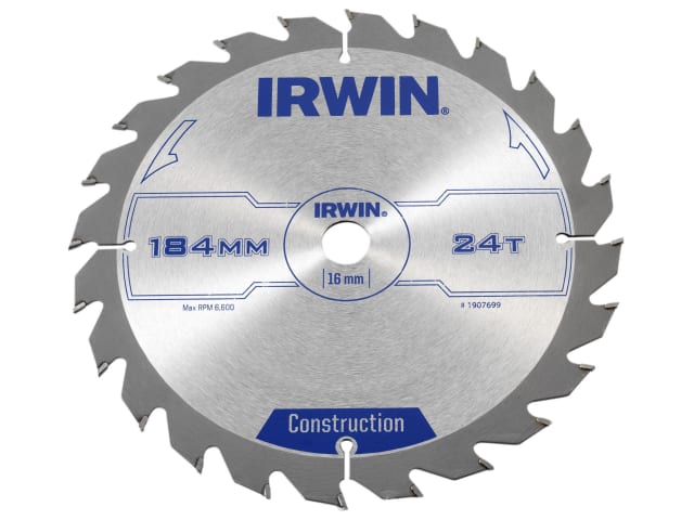 IRWIN® Construction Circular Saw Blade 184 x 16mm x 24T ATB