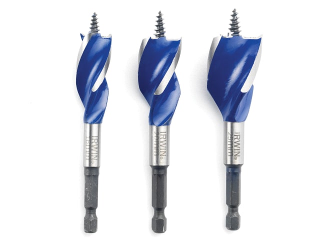 IRWIN® Blue Groove 6X Stubby Wood Bit Set, 3 Piece 16-25mm