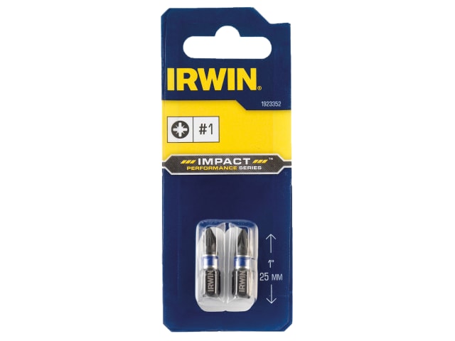 IRWIN® Impact Screwdriver Bits Pozi PZ1 25mm (Pack 2)