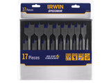 IRWIN® Blue Groove 4X Flat Bit Set, 17 Piece