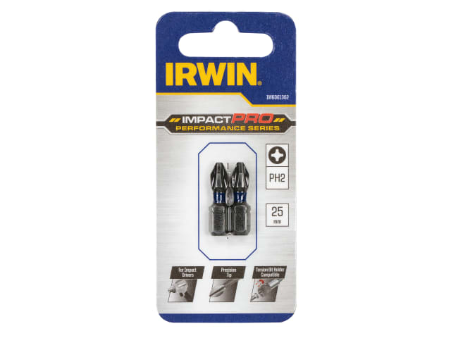 IRWIN® Impact Pro Performance Screwdriver Bits PH2 25mm (Pack 2)