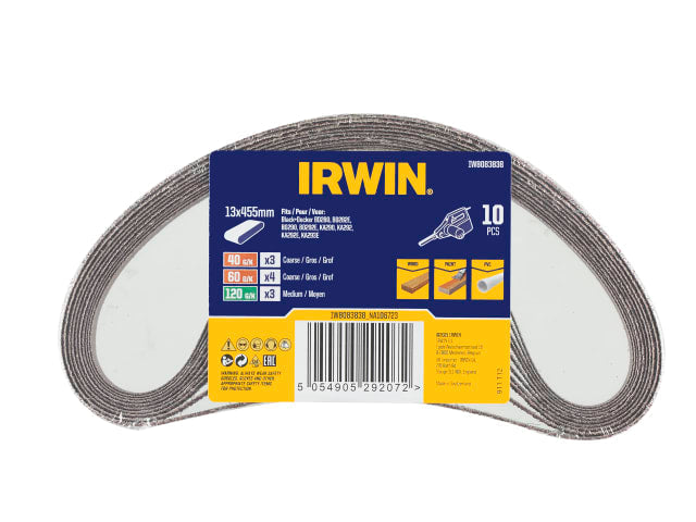 IRWIN® Powerfile Sanding Belt Set, 10 Piece