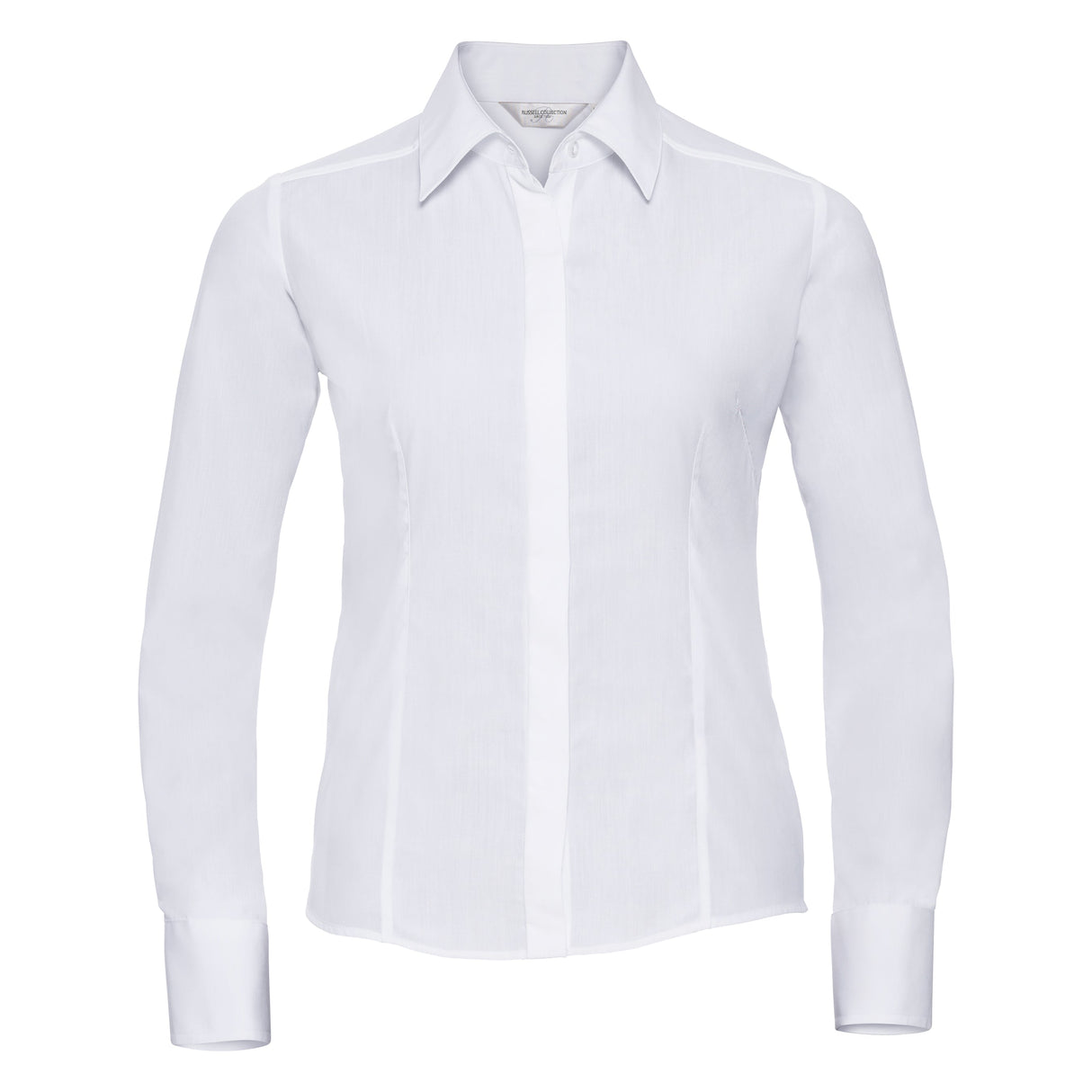 Russell Collection Women's Long Sleeve Polycotton Easycare Fitted Poplin Shirt