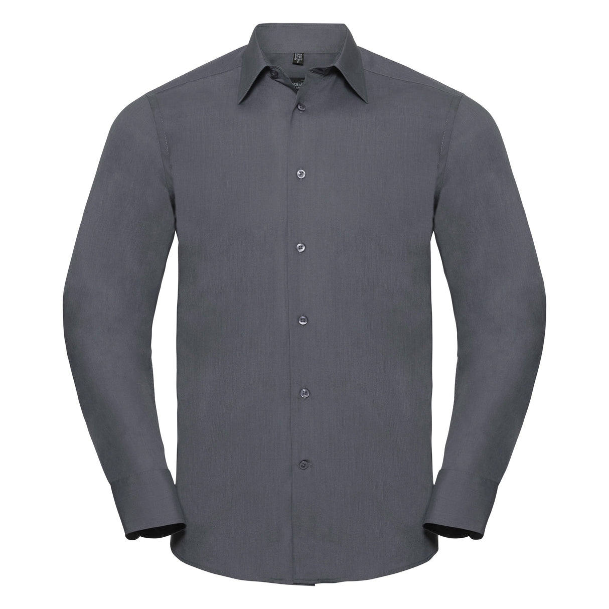 Russell Collection Long Sleeve Polycotton Easycare Fitted Poplin Shirt