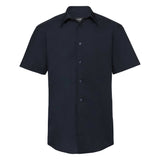 Russell Collection Short Sleeve Polycotton Easycare Tailored Poplin Shirt