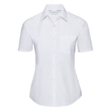 Russell Collection Women's Short Sleeve Polycotton Easycare Poplin Shirt