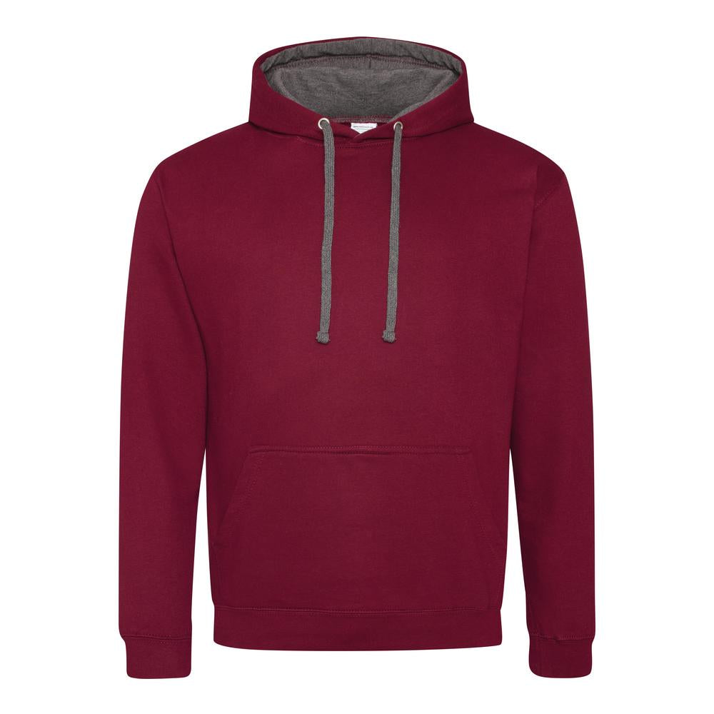 Awdis Just Hoods Varsity Hoodie - Burgundy/Charcoal*