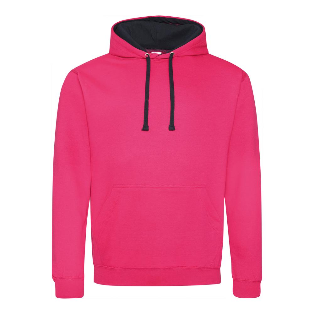 Awdis Just Hoods Varsity Hoodie - Hot Pink/French Navy*