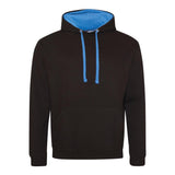 Awdis Just Hoods Varsity Hoodie - Jet Black/Sapphire Blue*