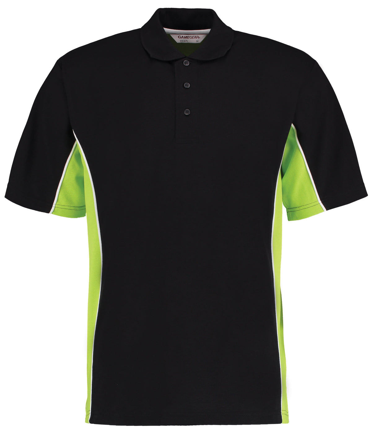 Kustom Kit Track Polo (Classic Fit) - Black/Lime/White