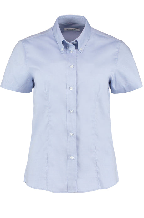 Kustom Kit Women's Corporate Oxford Blouse Short-Sleeved (Tailored Fit)