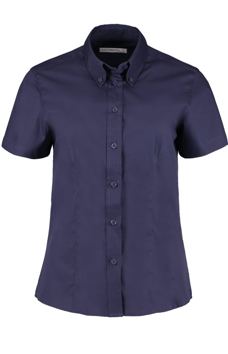 Kustom Kit Women's Corporate Oxford Blouse Short-Sleeved (Tailored Fit)